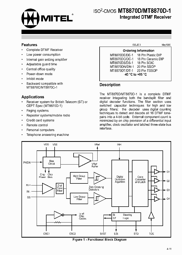 MT8870_9464.PDF Datasheet