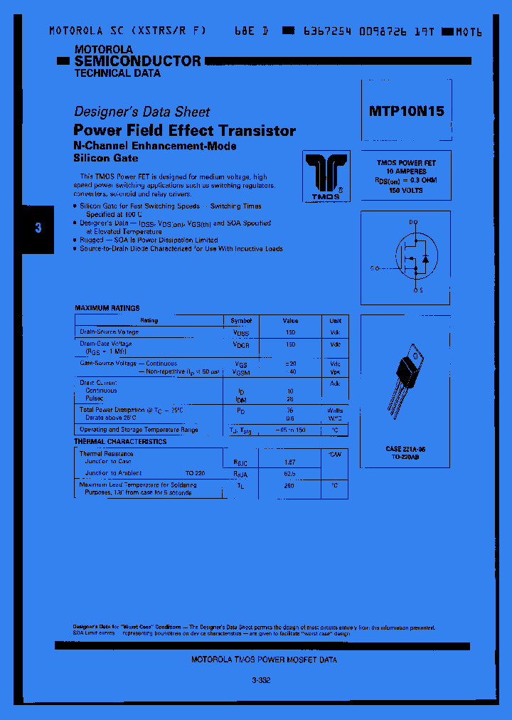 MTP10N15_64670.PDF Datasheet