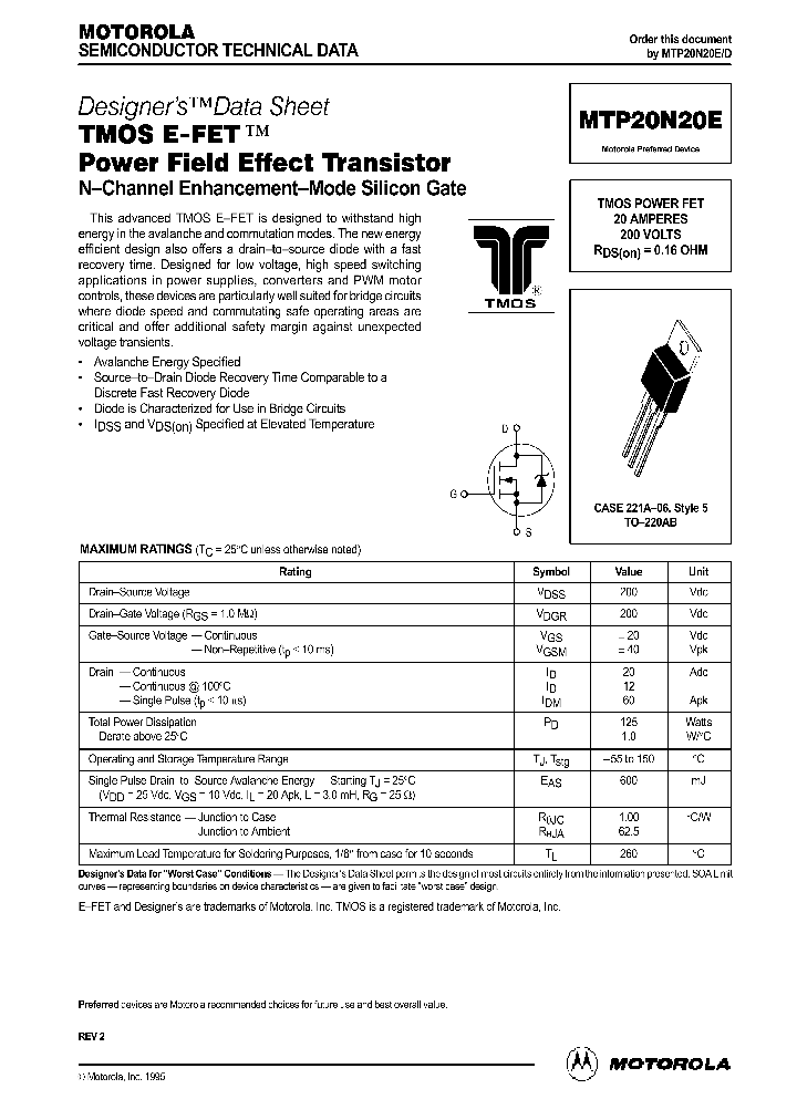 MTP20N20E_164006.PDF Datasheet