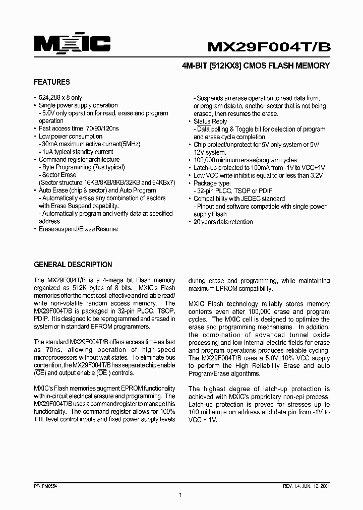 MX29F004T_11404.PDF Datasheet