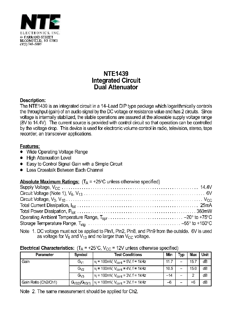 NTE1439_69723.PDF Datasheet