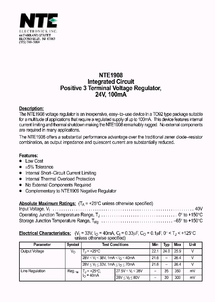 NTE1908_69756.PDF Datasheet