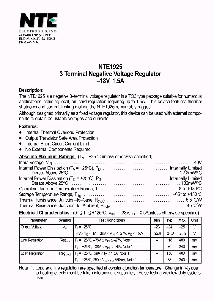 NTE1925_69775.PDF Datasheet