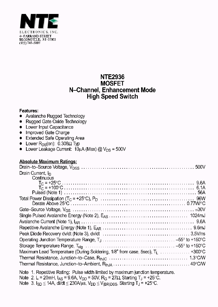 NTE2936_69862.PDF Datasheet