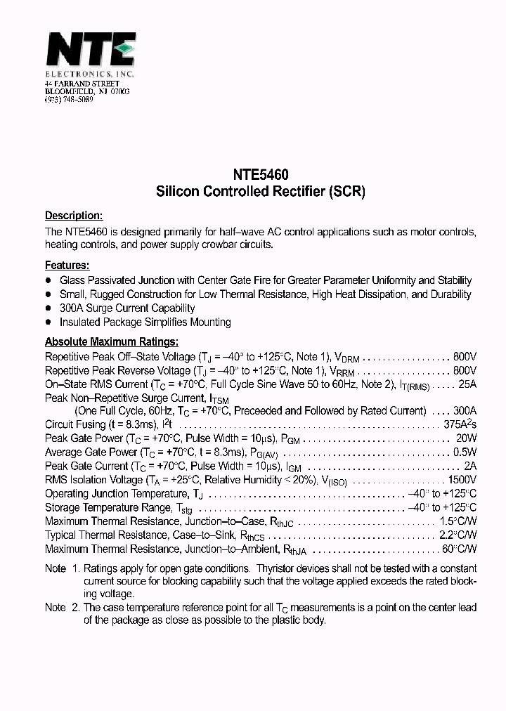 NTE5460_161632.PDF Datasheet