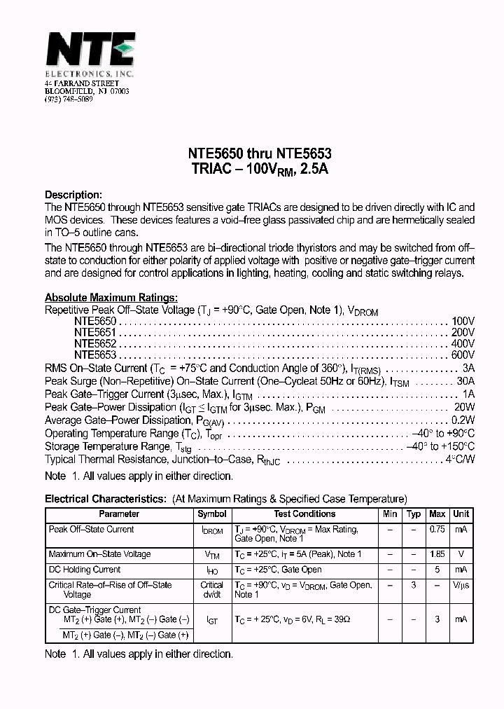 NTE5650_114343.PDF Datasheet