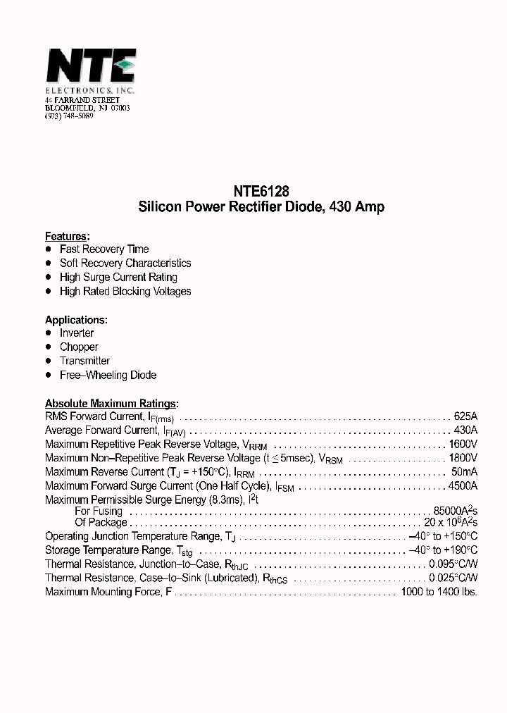 NTE6128_70031.PDF Datasheet