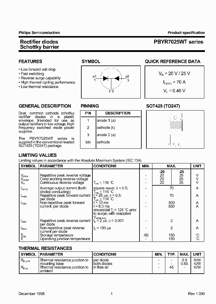 PBYR7025WT_129404.PDF Datasheet