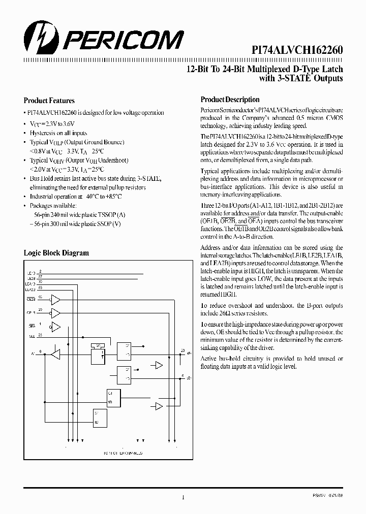 PI74ALVCH162260_133745.PDF Datasheet