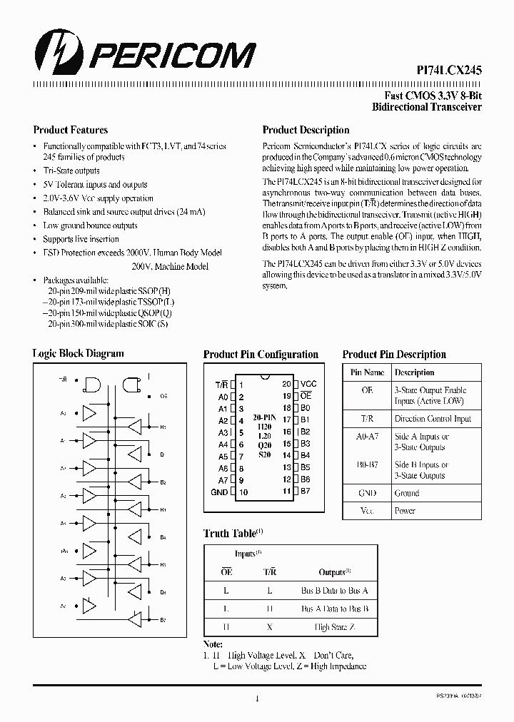 PI74LCX245_126977.PDF Datasheet