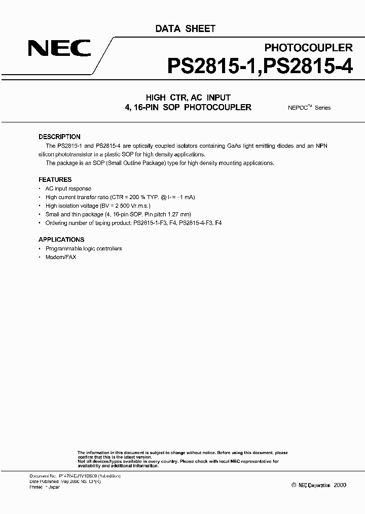 PS2815-1_41590.PDF Datasheet