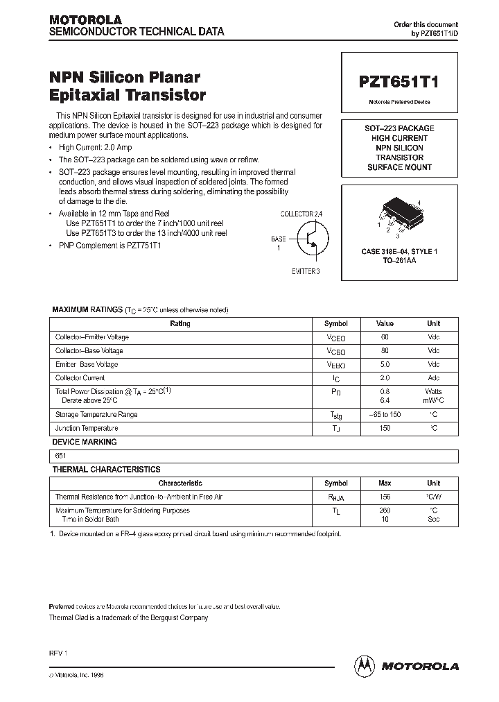 PZT651T1_43674.PDF Datasheet