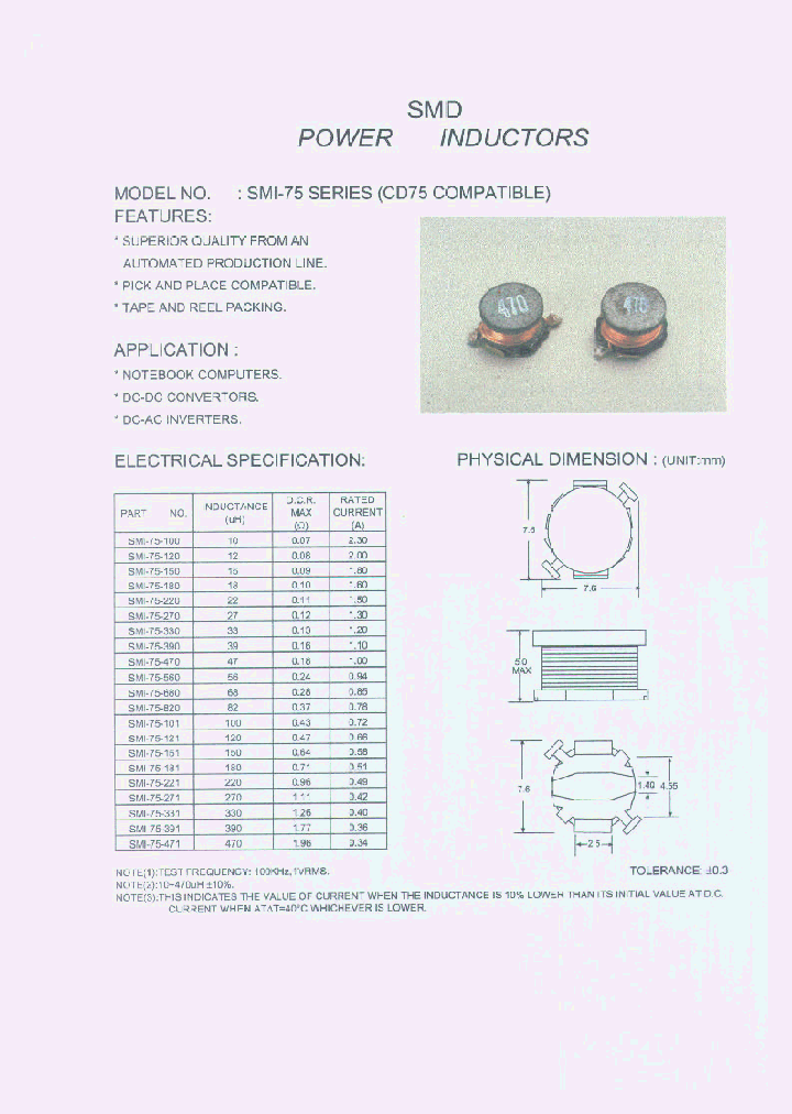 SMI-75_158566.PDF Datasheet