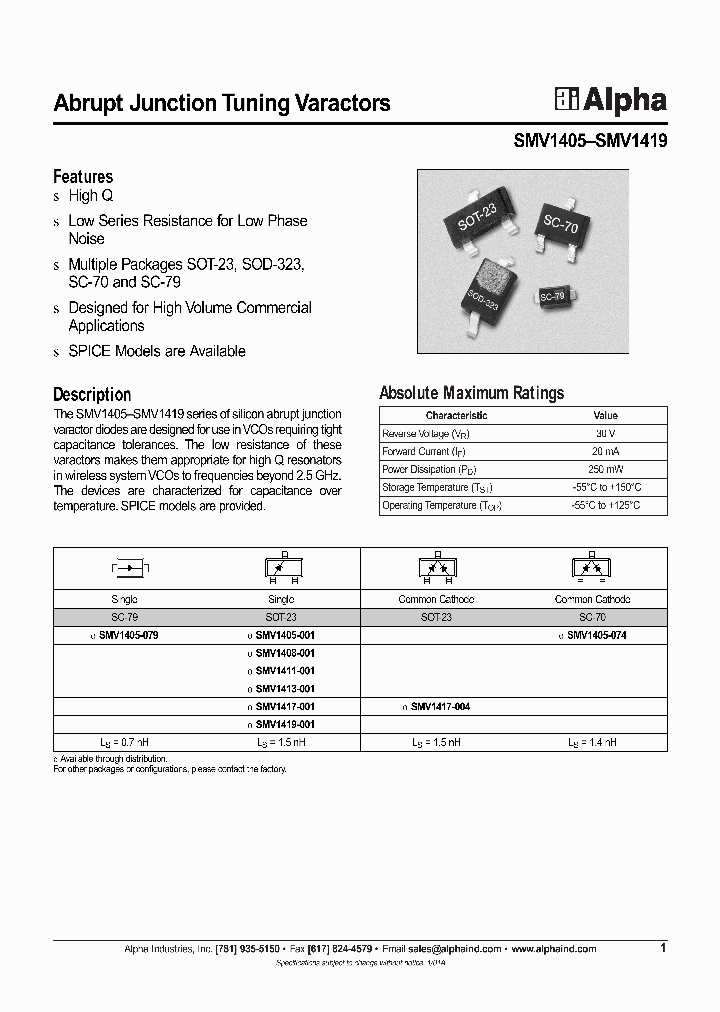 SMV1405-001_125376.PDF Datasheet