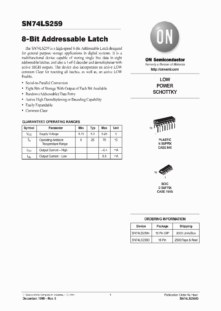 SN74LS259_148876.PDF Datasheet