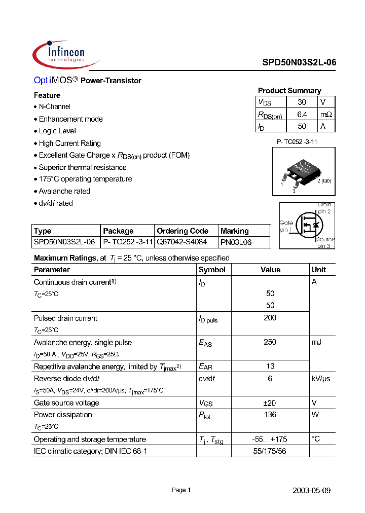 SPD50N03S2L-06_161654.PDF Datasheet