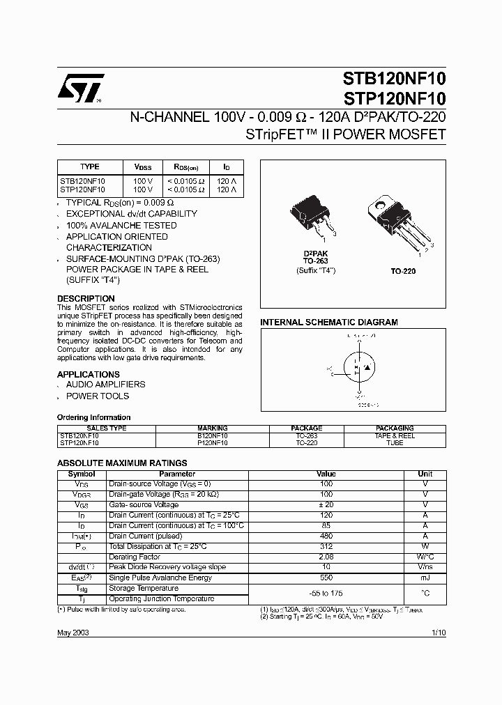 STP120NF10_64735.PDF Datasheet