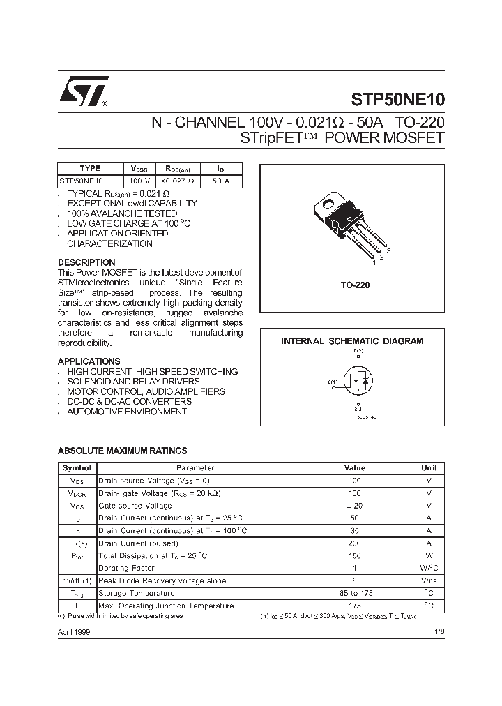 STP50NE10_65008.PDF Datasheet