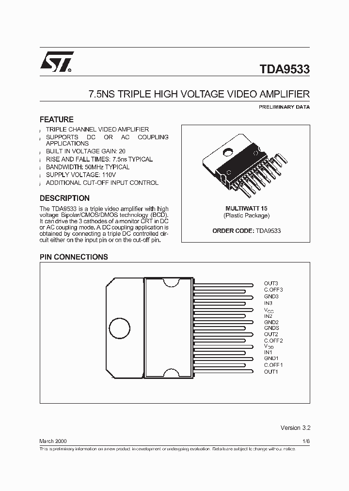 TDA9533_161191.PDF Datasheet