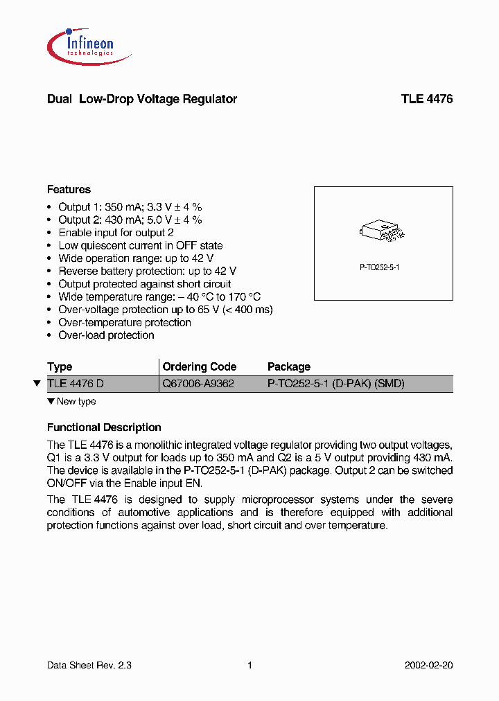 TLE4476_95145.PDF Datasheet