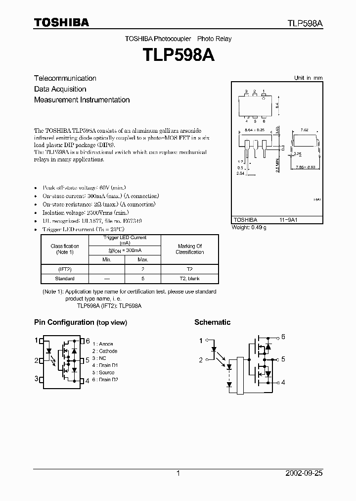 TLP598A_4187.PDF Datasheet