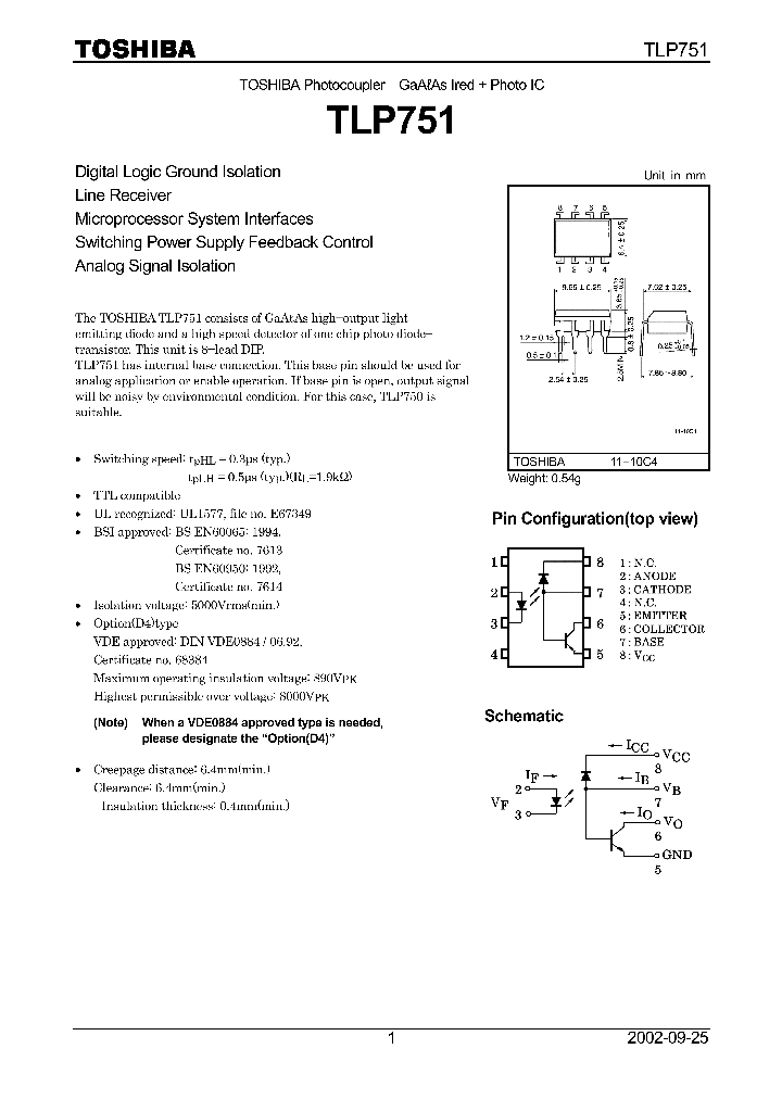 TLP751_4302.PDF Datasheet