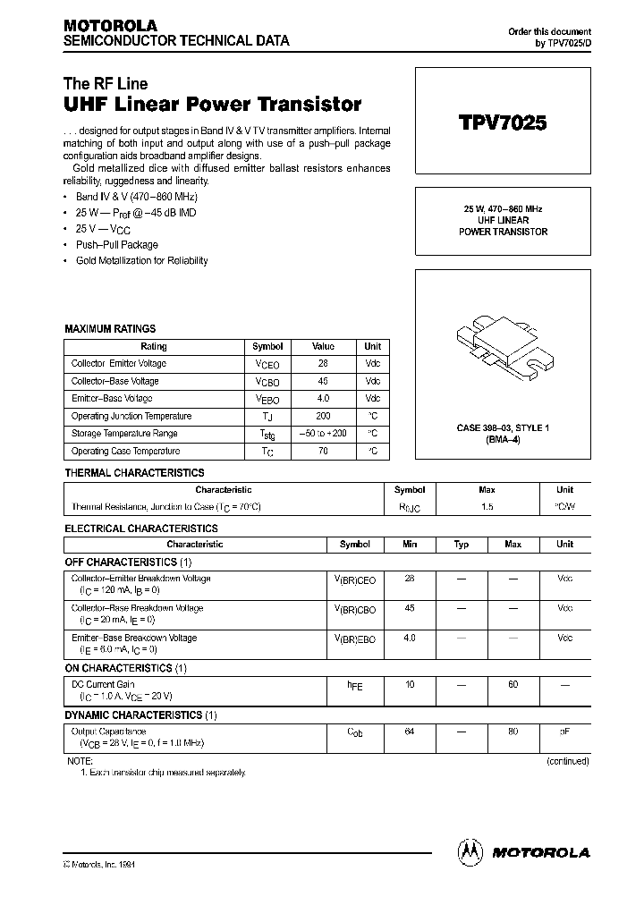 TPV7025_55804.PDF Datasheet