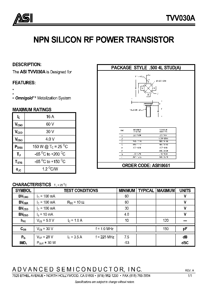 TVV030A_56725.PDF Datasheet