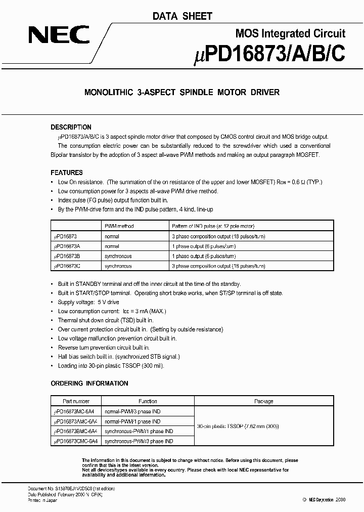 UPD16873_23364.PDF Datasheet