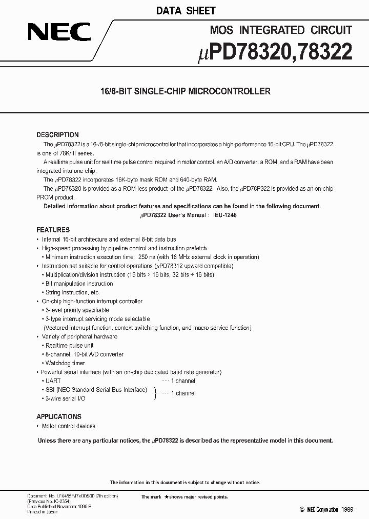 UPD78320_93141.PDF Datasheet