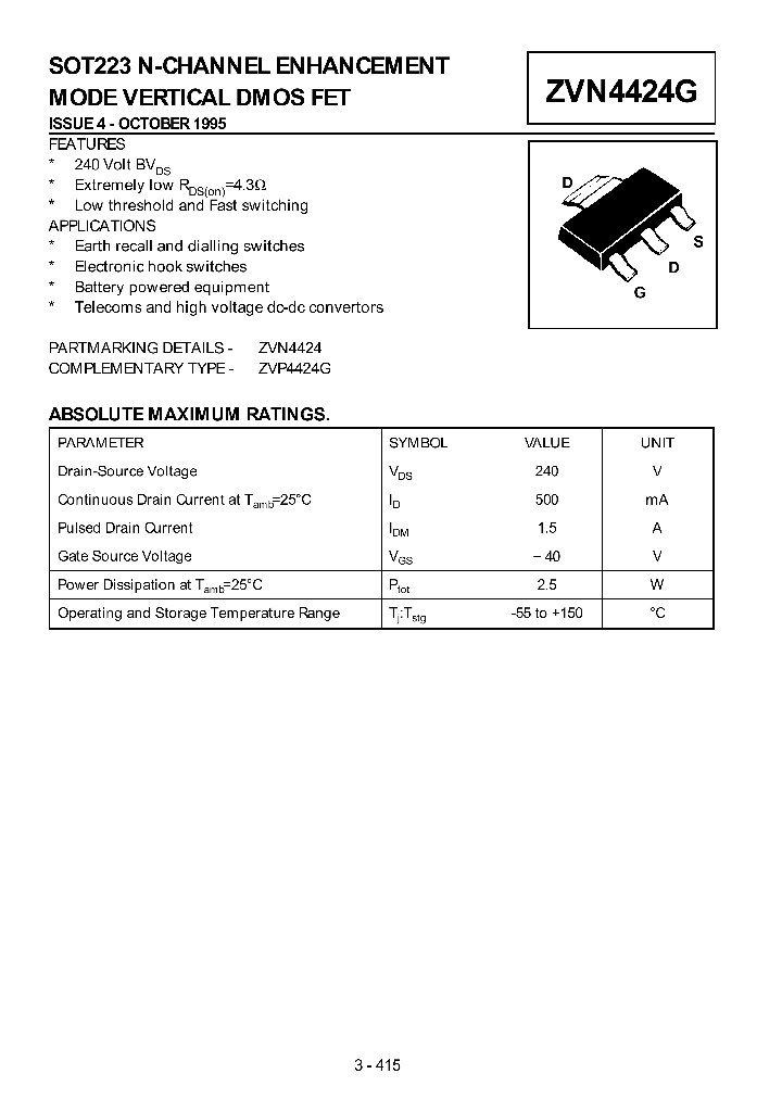 ZVN4424G_23169.PDF Datasheet