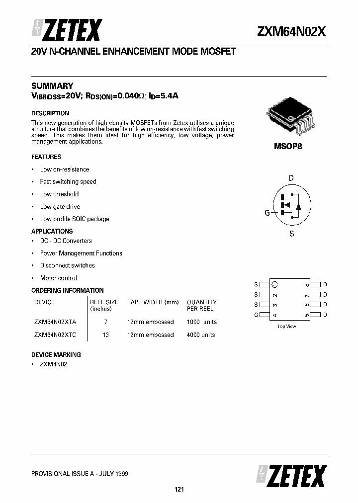 ZXM64N02X_22303.PDF Datasheet