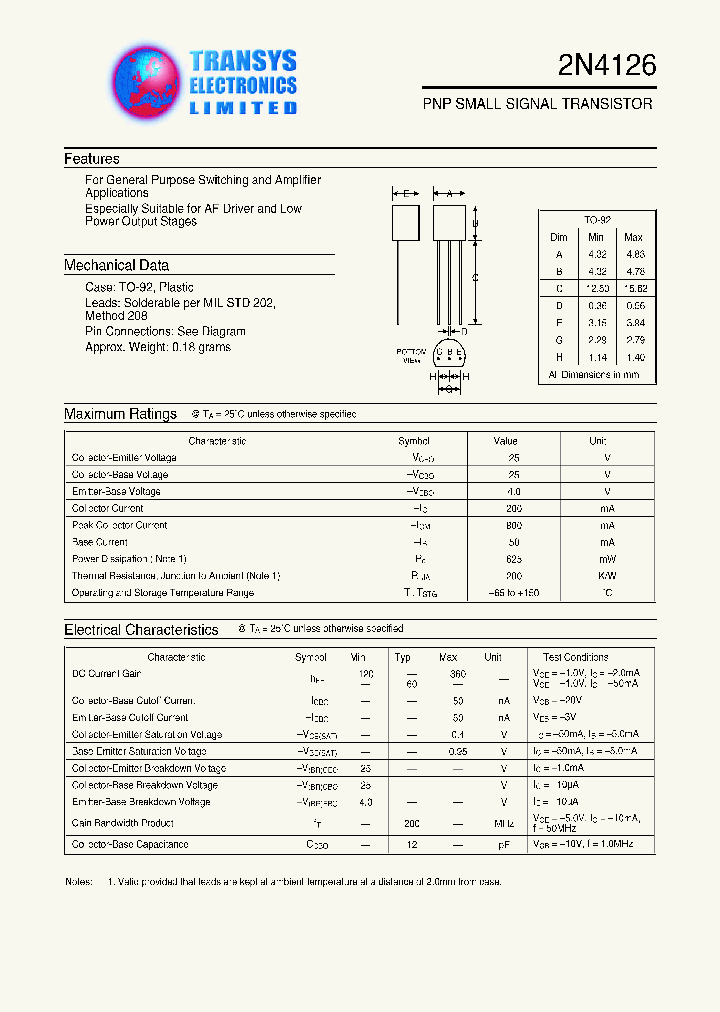 2N4126_296177.PDF Datasheet