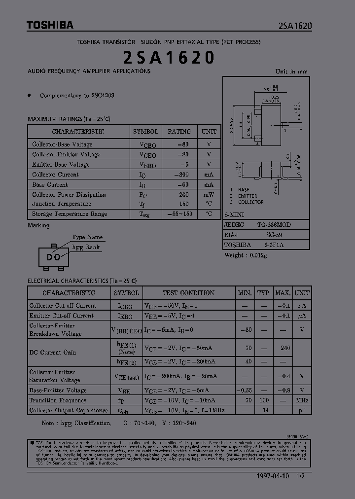 2SA1620_300286.PDF Datasheet