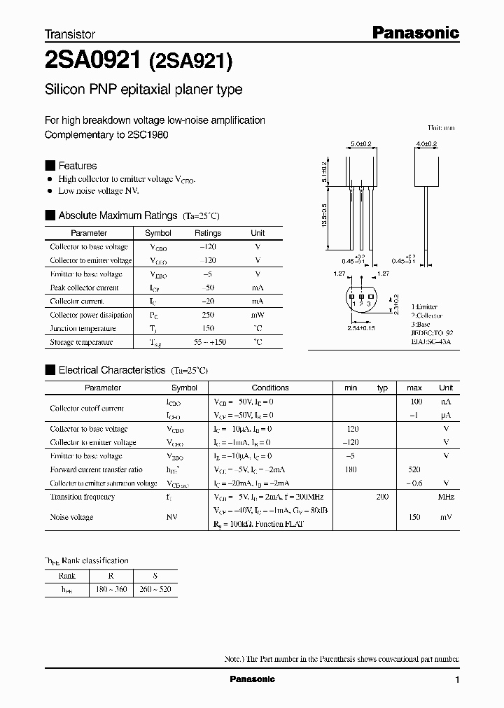 2SA921_305424.PDF Datasheet