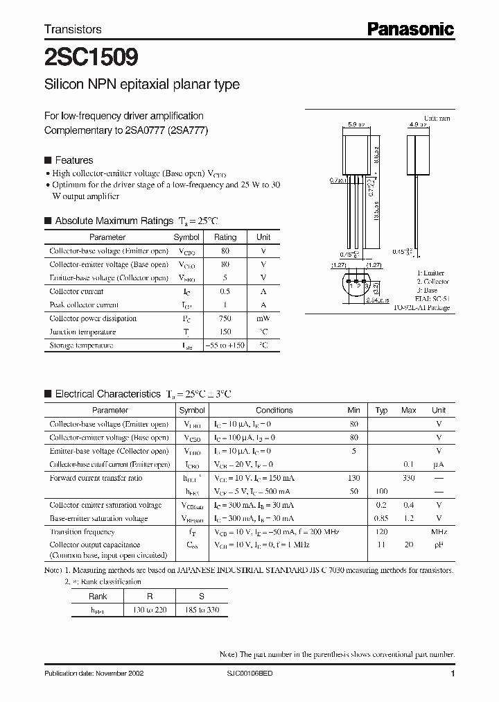 2SC1509_288516.PDF Datasheet