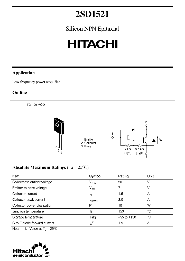 2SD1521_300257.PDF Datasheet