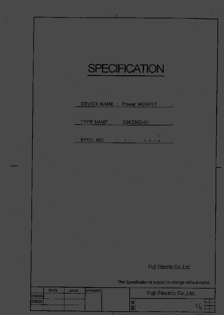 2SK2850_295093.PDF Datasheet