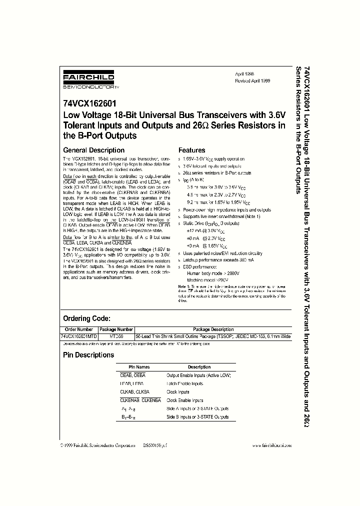 74VCX162601_288938.PDF Datasheet