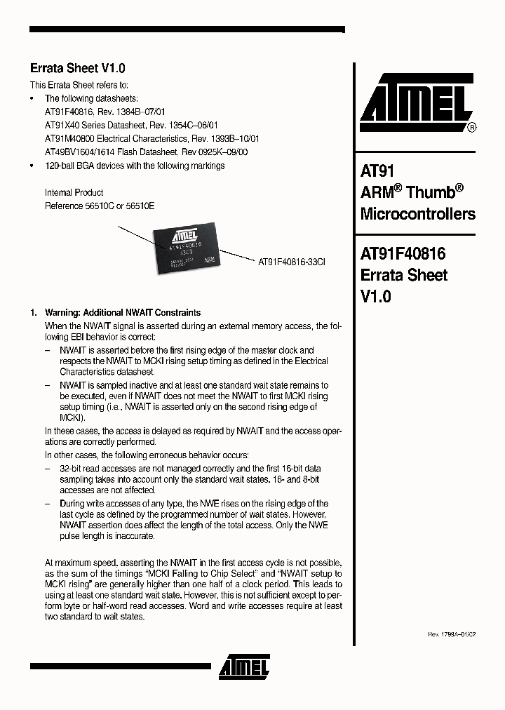 AT91F40816NBSP_284792.PDF Datasheet