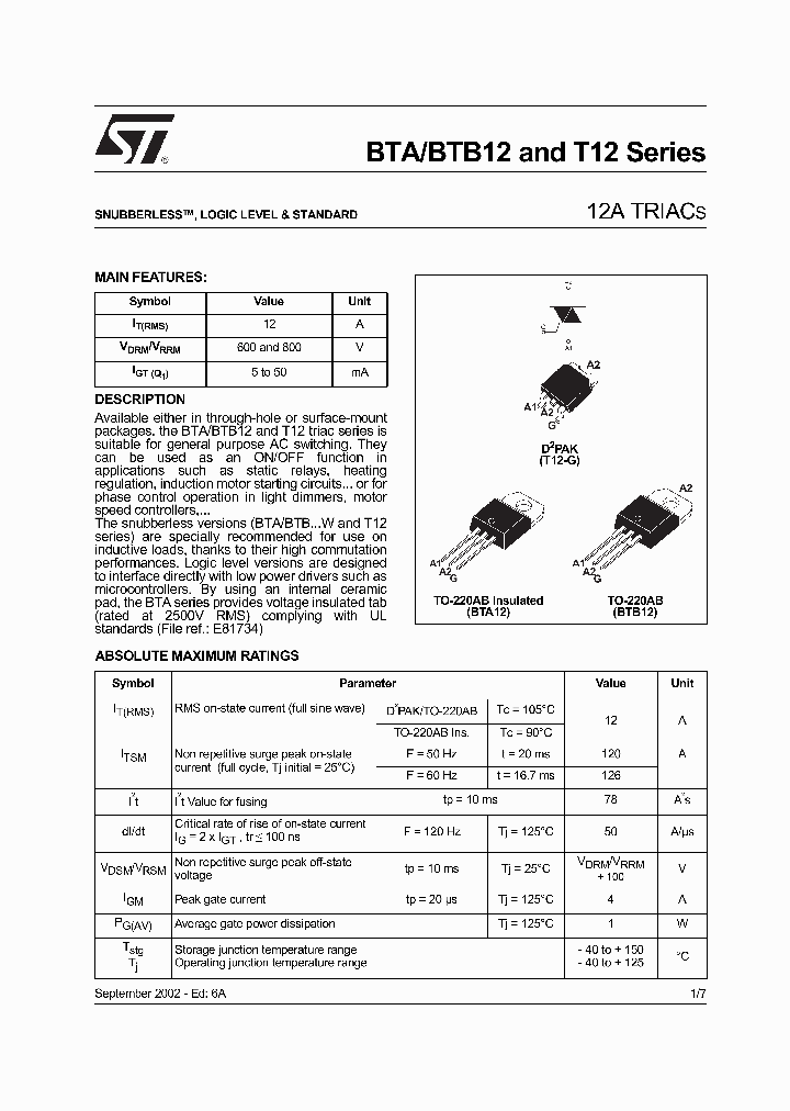 BTA12-800C_275896.PDF Datasheet