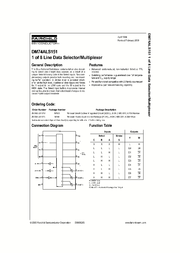 DM74ALS151_261080.PDF Datasheet