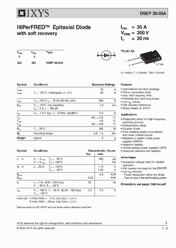 DSEP30-03A_260578.PDF Datasheet