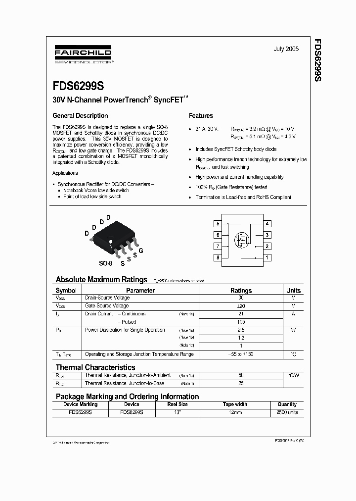 FDS6299S_259518.PDF Datasheet