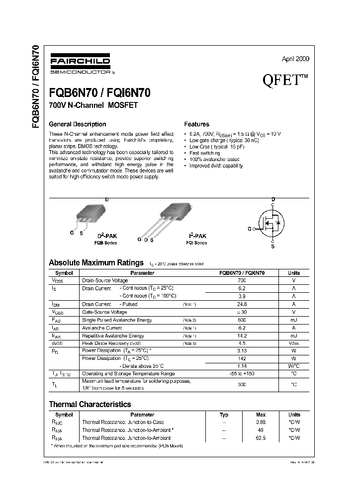 FQB6N70_294052.PDF Datasheet
