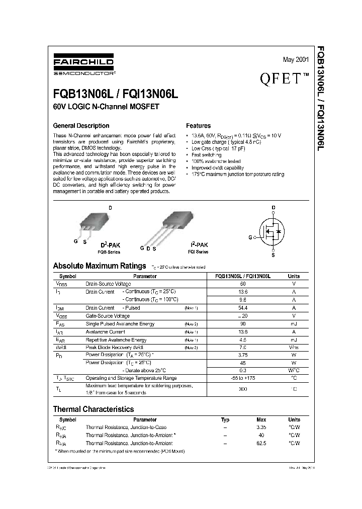 FQB13N06L_297079.PDF Datasheet