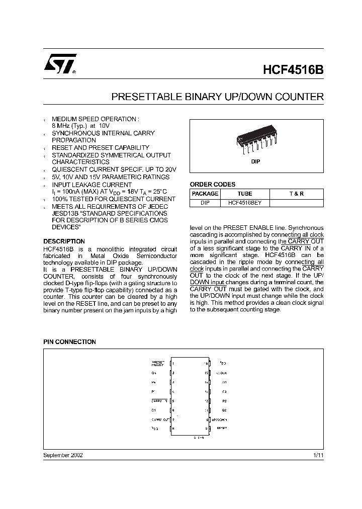 HCF4516_291157.PDF Datasheet