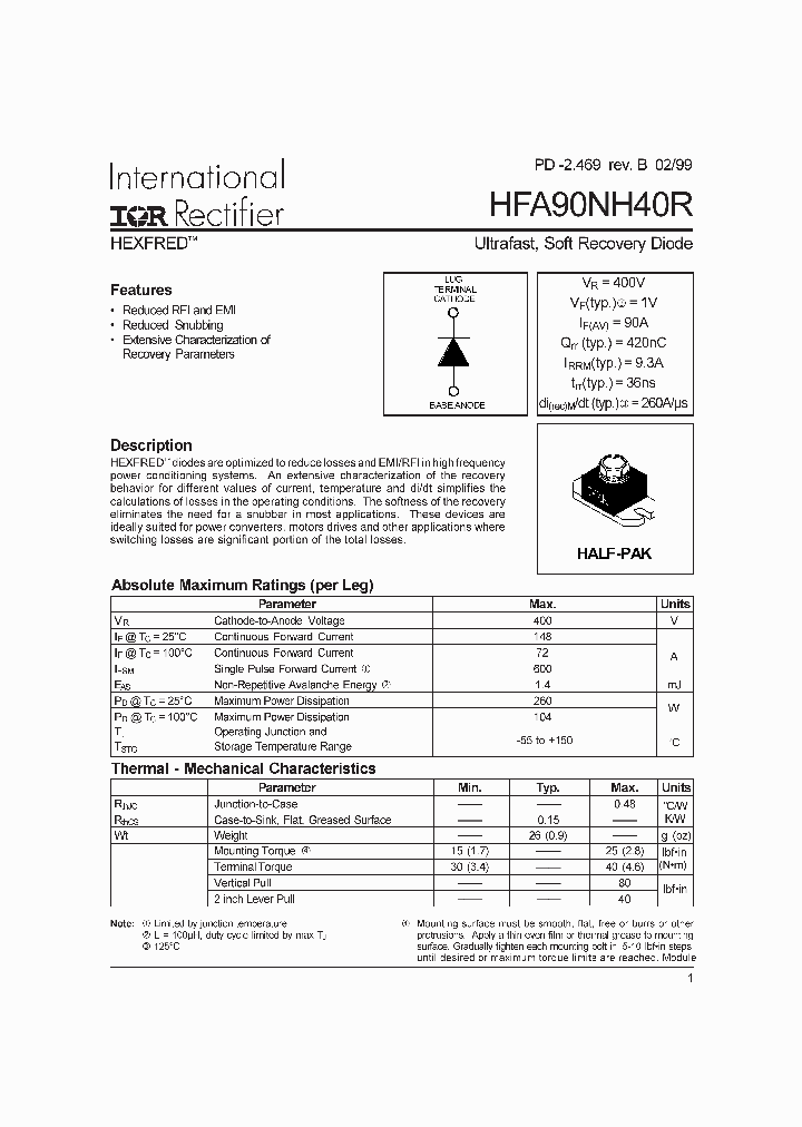 HFA90NH40R_240669.PDF Datasheet