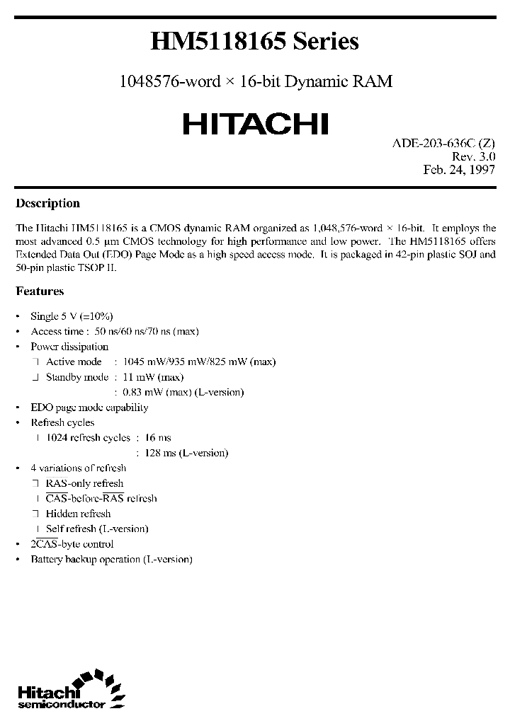 HM5118165SERIES_208581.PDF Datasheet