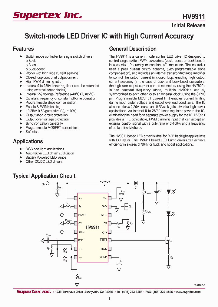 HV9911_283719.PDF Datasheet